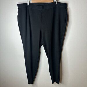 Talbots Pants Womens 24W Black Ponte Skinny Pull‎ On Mid Rise Stretch Straight
